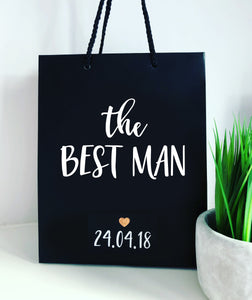 Black Matte 'Best Man' Gift Bag