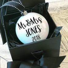 Load image into Gallery viewer, Newlyweds Christmas Bauble 8cm