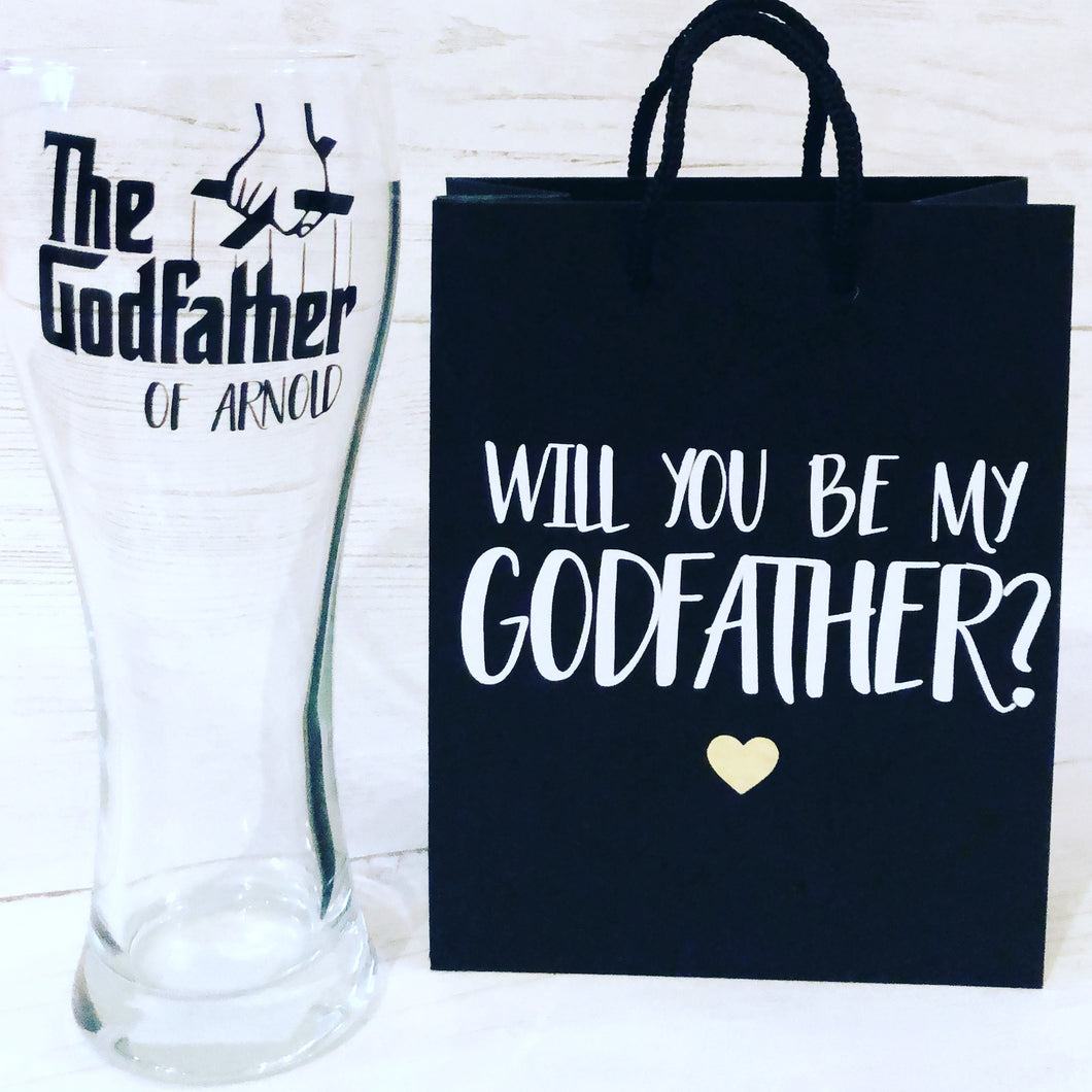 Godfather pint glass
