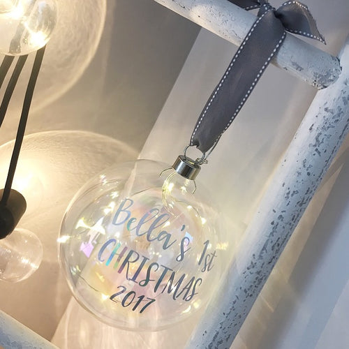 Personalised 8cm Glass Christmas Bauble