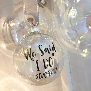 Personalised 8cm Glass Christmas Bauble