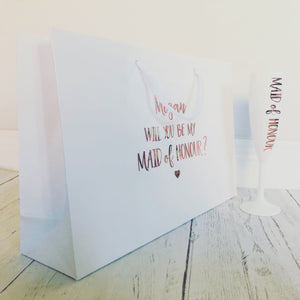 'Will you be my Maid of Honour?' Bag & Flute Gift Set
