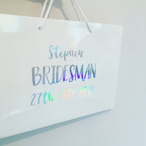 'Thank you for being my Bridesmaid' Luxury white gloss bag / Personalised
