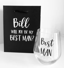 Load image into Gallery viewer, SET OF 2 - BAG &amp; GLASS / Groomsman Best Man Whiskey Glass
