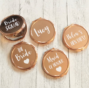 Set of 4 - Rose Gold Compact Mirrors