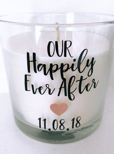 'Our Happily Ever After' Personalised Large 9" Candle