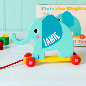 Elephant Pull Along Wooden Toy