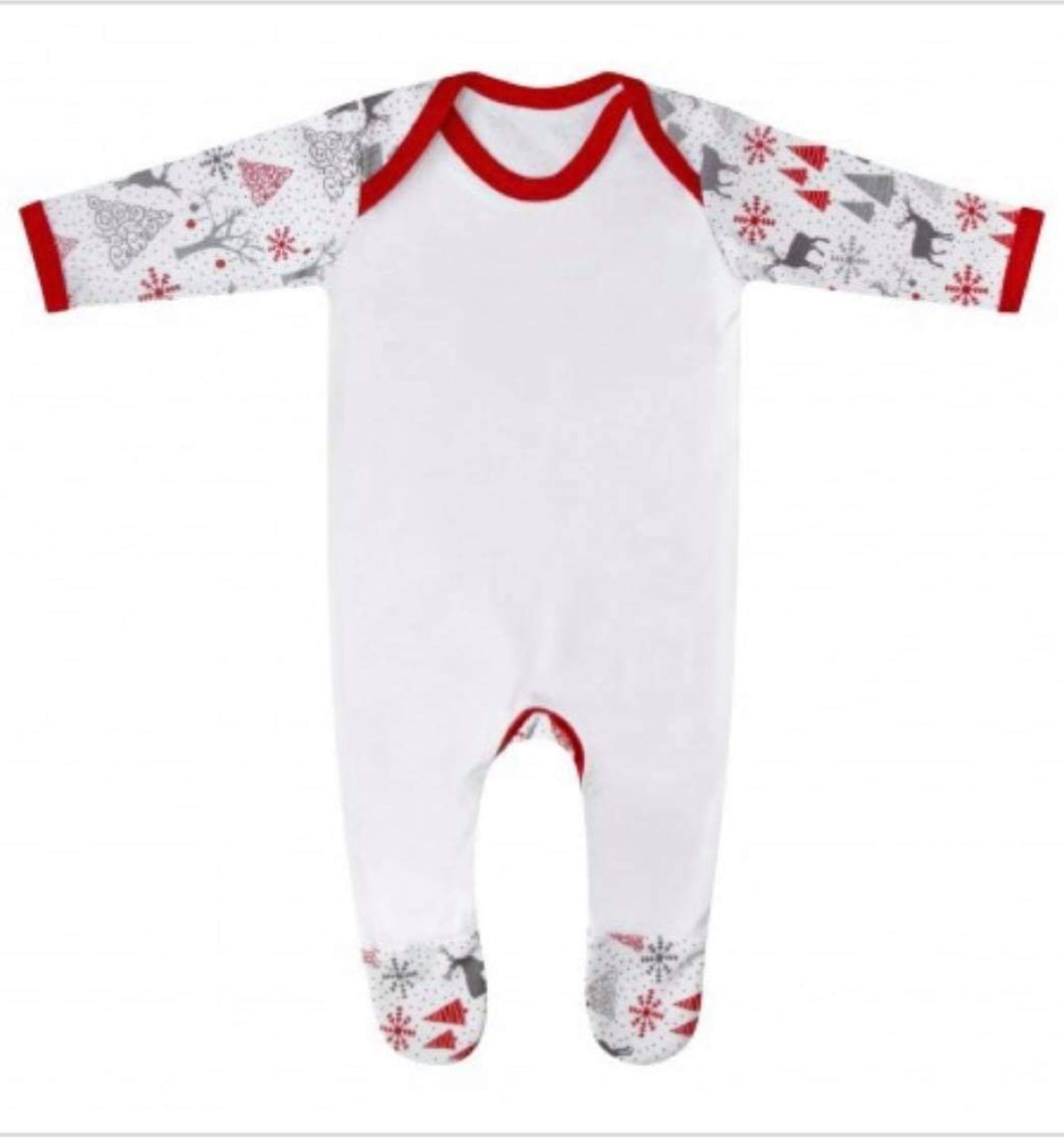 White Personalised First Christmas Sleepsuit