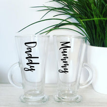 Load image into Gallery viewer, Set of 2 personalised Latte Glasses