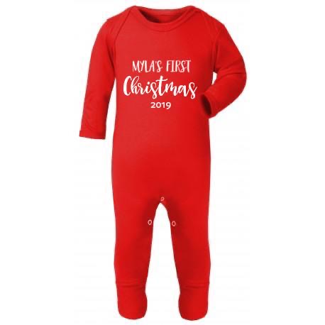 Personalised First Christmas Sleepsuit